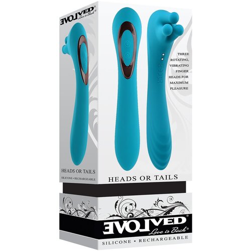 Evolved Fej vagy írás - akkumulátoros kétvégű vibrátor (kék) Fej vagy írás - akumulatorski dvostranski vibrator (moder) Cene