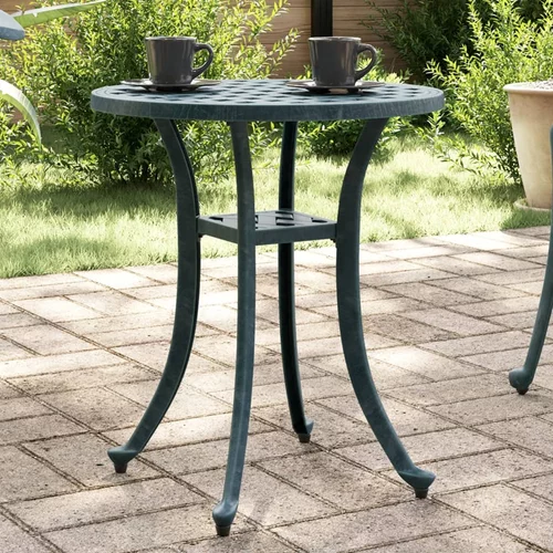 vidaXL Vrtni stol zeleni Ø48x53 cm od lijevanog aluminija
