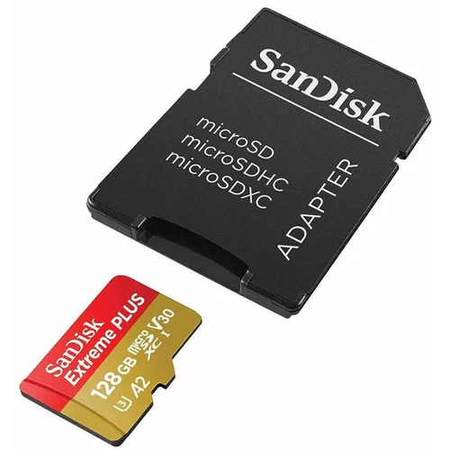 Sandisk Spominska kartica Extreme PLUS Micro SDXC UHS-I C10 U3, 190 MB/s, 128 GB + SD Adapter