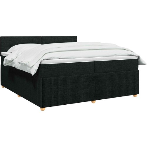  Boxspring krevet s madracem Crna 200 x 200 cm Tkanina Slike