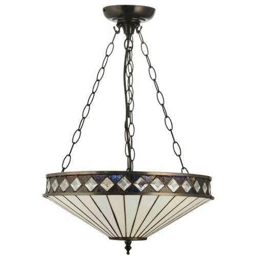 Endon 111870 - Tiffany FARGO luster na lancu, 3xE27/10W/230V, prečnika 41,5 cm Slike