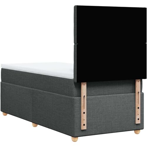 vidaXL Box spring postelja z vzmetnico temno siva 100x200 cm blago Cene