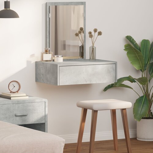 VidaXL Betonski siva Konstruirano drvo 60 x 40 x 70 cm Ogledalo Slike