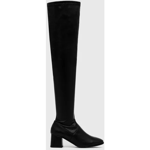 Wojas Kožne čizme za žene, boja: crna, ravna potpetica