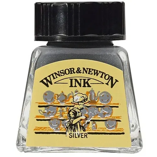 WINSOR & NEWTON Tinta za crtanje (Srebrne boje, 14 ml, Boca)