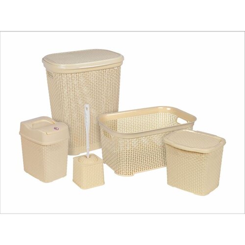  damla dowry - beige beige bathroom set (5 pieces) Cene