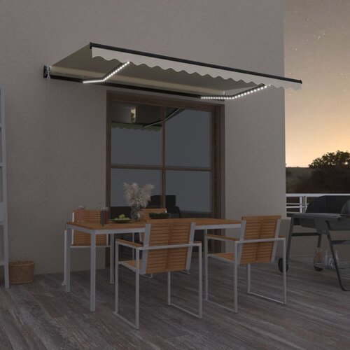 vidaXL Avtomatska tenda LED + senzor 450x350 cm krem Cene
