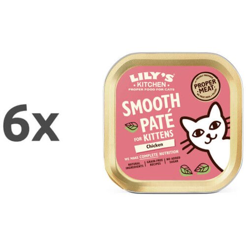 Lily&amp;#039;s Kitchen Smooth Pat&amp;eacute; Kitten - pi&amp;scaron;čanec, svinjina, postrv in govedina 6 x 85 g Slike