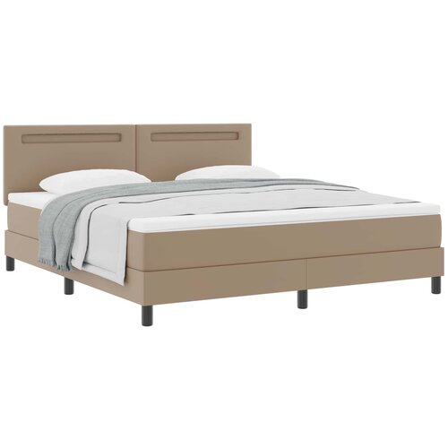 VidaXL Postelja z vzmetnico Kapučino 180 x 200 cm Umetna koža, (5000126150) Slike
