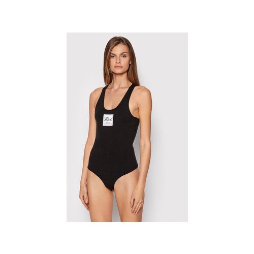 Karl Lagerfeld Bodi Karl By Karl Logo 216W2091 Črna Slim Fit Slike