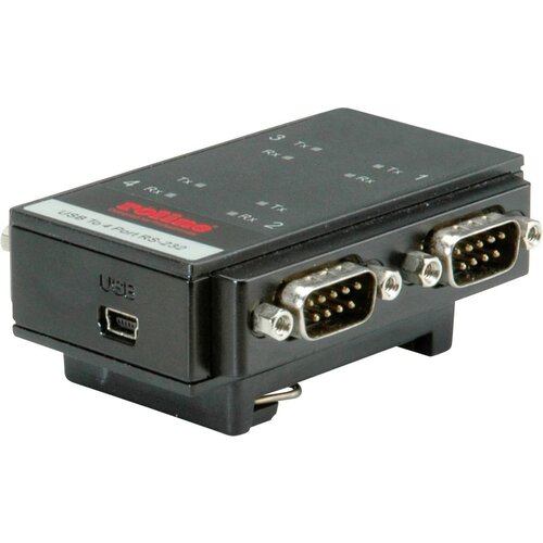 Roline adapter USB 2.0 na RS232 za DIN zgornjo plo&scaron;čo\, 4 vrata USB 2.0 pretvornik, (20429468) Cene