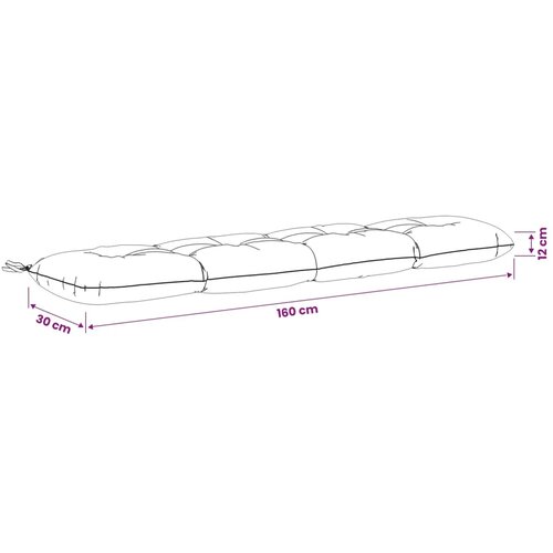  Jastučići za klupe VIANEN 2 kom. 100% poliester Siva - Siva 160 x 30 x 12 cm Slike