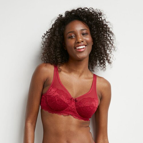 DIM GENEROUS ESSENTIEL UNDERWIRE BRA - Women&amp;#039;s lace bra - dark red Slike