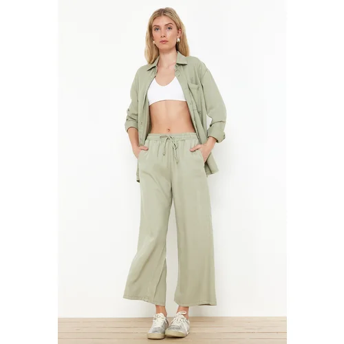 Trendyol Mint 100% Tencel™ High Waist Culotte Jeans with Elastic Waist