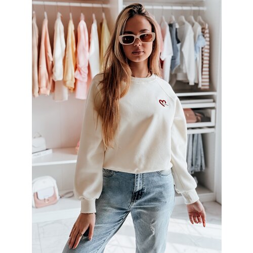 DStreet Bluza damska oversize z haftem serc MONLOVE ecru Cene