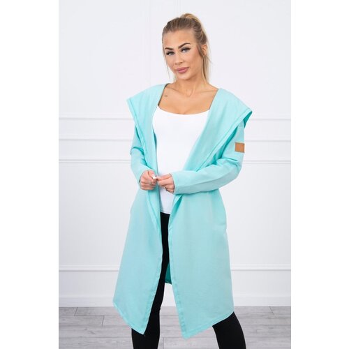 Kesi Long hooded cardigan mint Slike