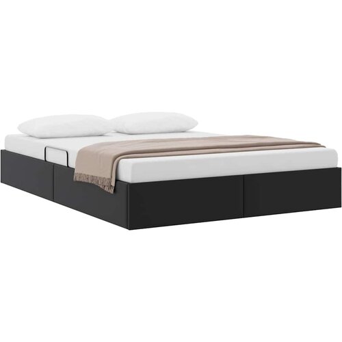 VidaXL Krevet s od storage s pohranom Crna 153 x 203 cm Umjetna koža - Crna 152 x 203 cm Slike