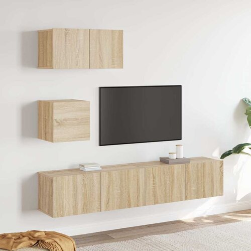  4-dijelni set TV ormarića boja hrasta sonome konstruirano drvo Cijene