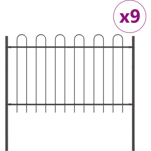 vidaXL Vrtna ograja z obodom Siva 15.3x1 m Jeklo, (22086248) Cene