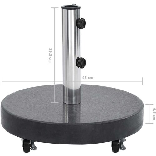 VidaXL Stalak za suncobran od granita 30 kg okrugli crni Slike