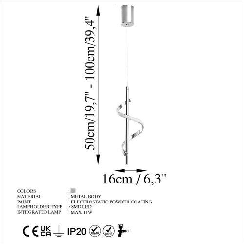 Opviq lights LED viseća svjetiljka u srebrnoj boji &amp;oslash; 16 cm Likma &amp;ndash; Slike