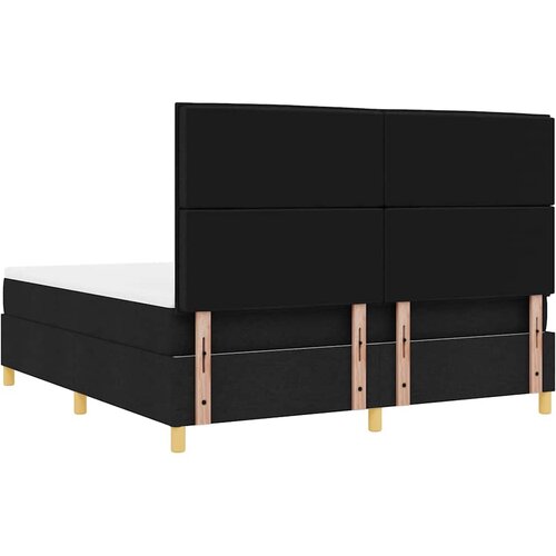  LED Box Spring Krevet s madracem Crna 180 x 200 cm tkanina Slike