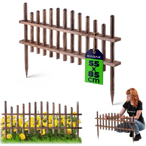 KADAX Lesena vrtna ograja Palisade Vrtni rob 85x35 cm Borov les, (5000358138) Cene