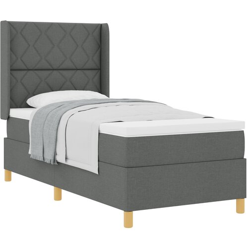 VidaXL Box Spring Krevet s Madracem Tamno Siva 100x200 cm Tkanina Slike
