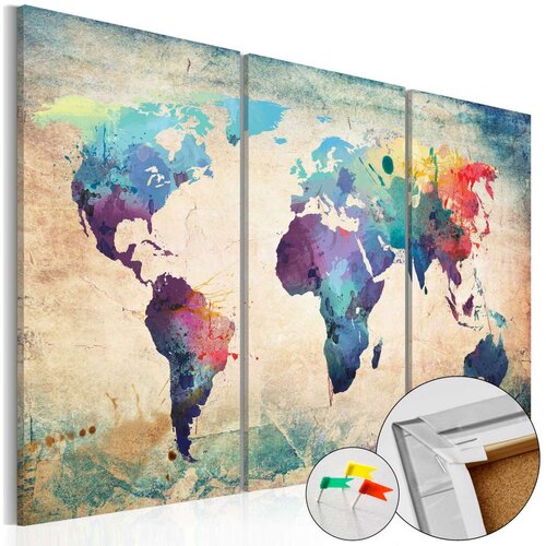  Slika na plutenoj podlozi - Rainbow Map [Cork Map] 90x60 Cijene