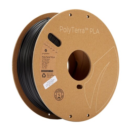 Polymaker PolyTerra&amp;trade; PLA 1,75 mm 1kg Charcoal Black Slike