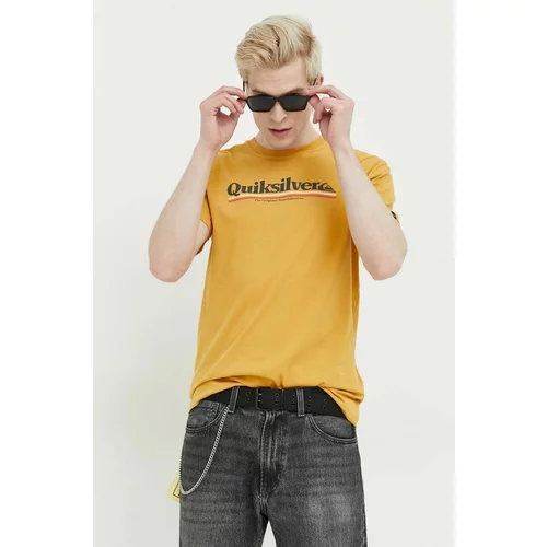 Quiksilver Pamučna majica boja: žuta, s tiskom