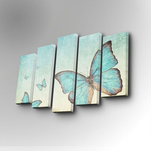 Wallity 5PUC-035 multicolor decorative canvas painting (5 pieces) Cene