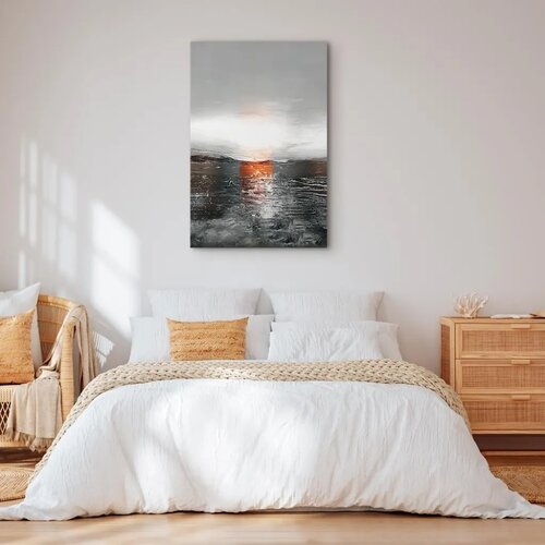 Slika - Reflection of Colors (1-part) - Sunset in Painted Abstract Background 60x90 Slike