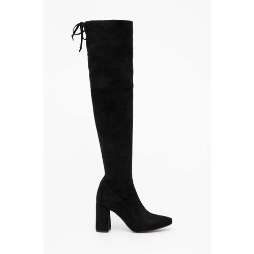 Wojas Elegantni škornji iz semiša ženski, črna barva, 7104281