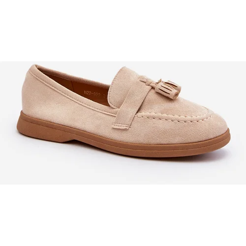 FC3 Women's Suede Moccasins Beige Dansitu