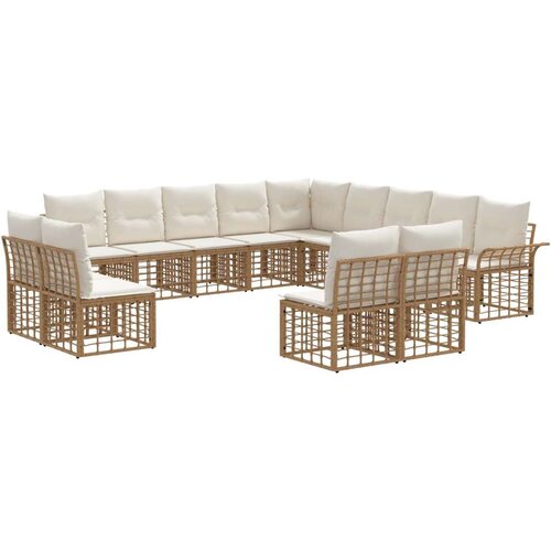  Set vanjskih sofa 13 pcs Prirodna i krema bijela Poliester Cijene