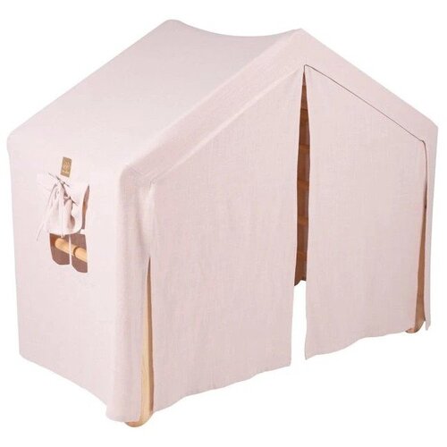 MeowBaby Roza/naravna barva trikotnik iz borovega lesa 112x61x94 cm Montessori - Slike