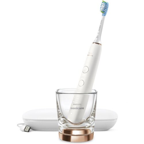 Philips Sonicare 9000 DiamondClean HX9911/94 sonična električna zobna ščetka s polnilnim kozarcem Rose Gold 1 kos Cene