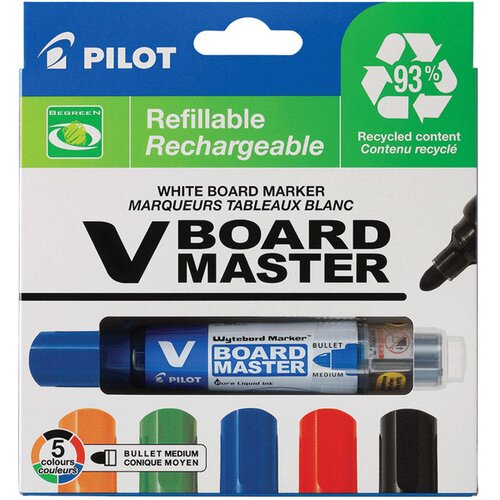 Marker ZA BIJELU PLOČU 2,3MM V BOARD MASTER BEGREEN PILOT WBMA-VBM-M-S5-BG 5BOJA BLISTER Cene