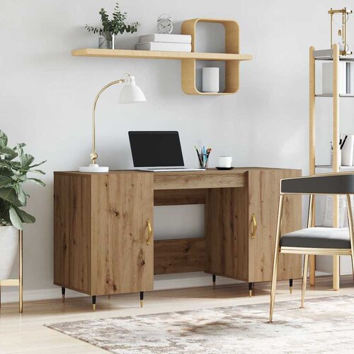 VidaXL Stol s policom hrast artisan 140 x 50 x 75 cm Konstruirano drvo Slike
