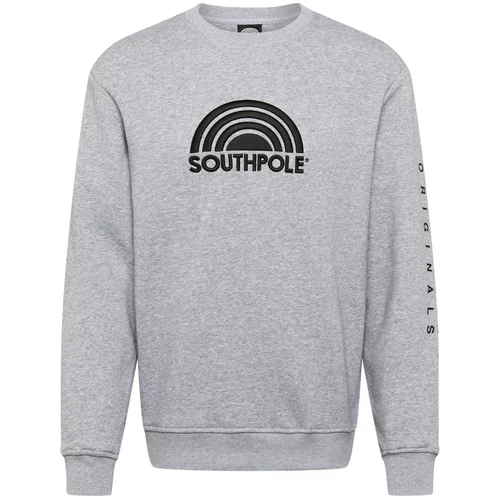 Southpole Sweater majica 'Halfmoon' antracit siva / siva melange