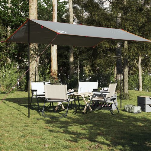 VidaXL Cerada za kampiranje sivo-narančasti 400 x 294 cm vodootporna Slike