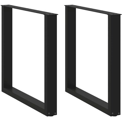  Noge za blagovaonski stol U-oblik 2 kom Crne 80 x (72-73) cm Čelik Cijene