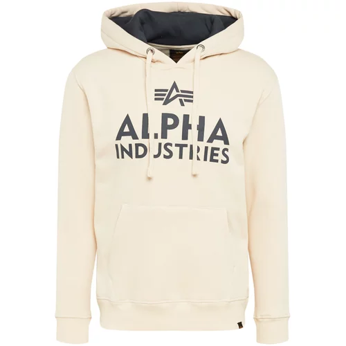 Alpha Industries Majica siva / naravno bela