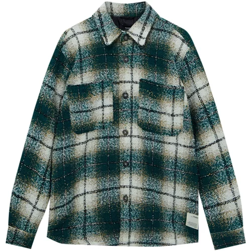 Pull&Bear Prijelazna jakna toplo smeđa / tamno zelena / crna / bijela