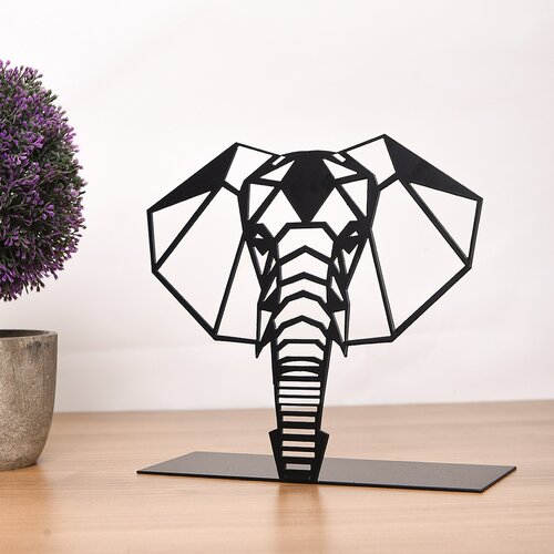 Atelier Del Sofa Dekorativna figura slona, ​​21x21 cm, 1,5 mm, crna Cene