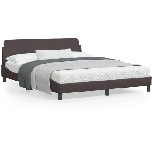 VidaXL Posteljni okvir z vzglavjem temno rjav 140x200 cm blago Slike