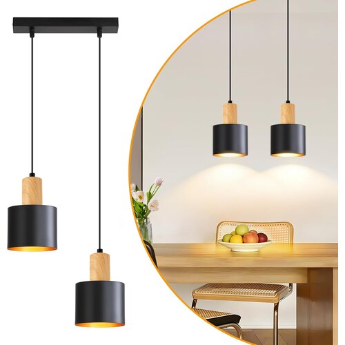 Nettlife LED Stropna Svetilka 60W 50cm Črn Les, Zatemnilna Obročasta s Pomnilnikom za Pisarno, (5000491378) Slike