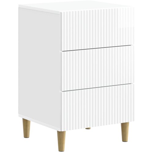 vidaXL Noćni ormar s ladicama Bijela visokog sjaja 43 x 41 x 66 5 cm - Bijela visokog sjaja Cijene