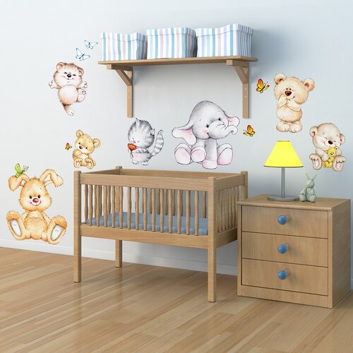 Dekorativna nalepka Cute Animals (7 kosov) Slike